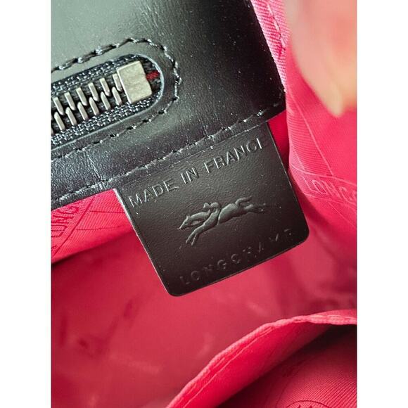 longchamp le pliage Heritage medium shoulder bag Flower design leather - Picture 11 of 12